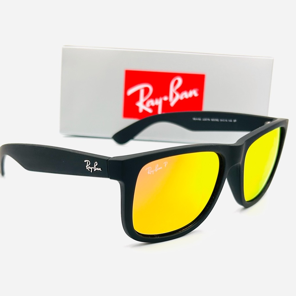 Ray-Ban Polarized Sunglasses Mens Justin RB4165 Flash Mirror Lens 54-16… - Picture 15 of 15